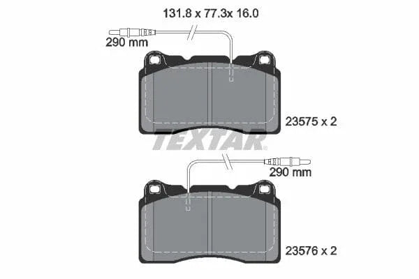 Textar Brake Pads Full Set Of 4 Front 2357501 - image 4