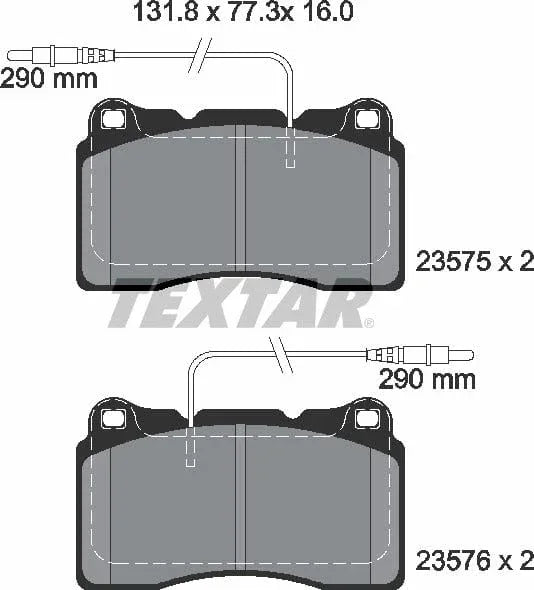 Textar Brake Pads Full Set Of 4 Front 2357501 - image 5
