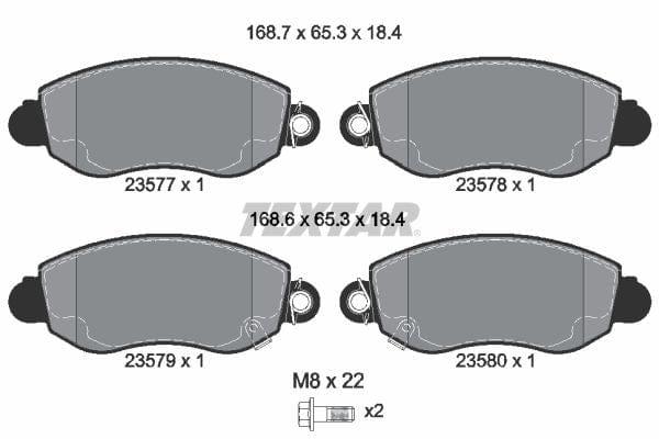 Textar Brake Pads Full Set Of 4 Front With Brake Caliper Screws 2357701 - image 4