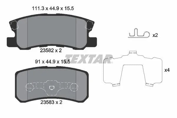 Textar Brake Pads Set Brake Pads Full Set Of 4 Rear 2358202 - image 4