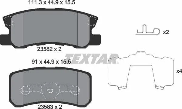 Textar Brake Pads Set Brake Pads Full Set Of 4 Rear 2358202 - image 5
