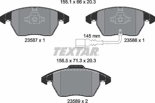 Textar Brake Pads Full Set Of 4 Front 2358701 - image 5