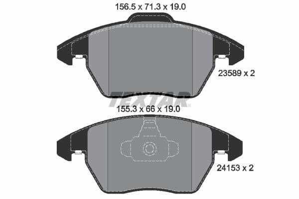 Textar Brake Pads Full Set Of 4 Front 2358901 - image 4