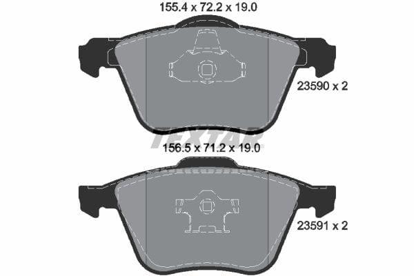 Textar Brake Pads Full Set Of 4 Front 2359001 - image 4