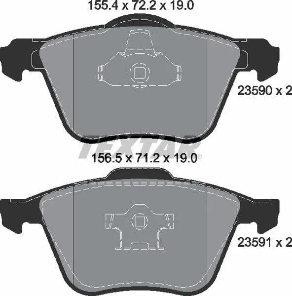 Textar Brake Pads Full Set Of 4 Front 2359001 - image 5