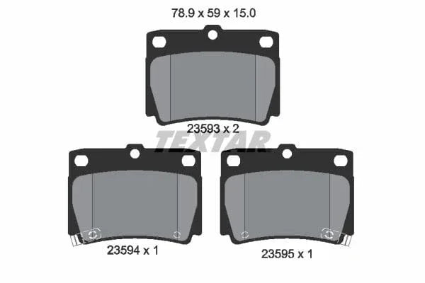 Textar Brake Pads Set Brake Pads Full Set Of 4 Rear 2359301 - image 4