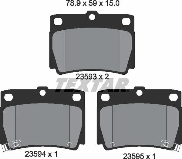 Textar Brake Pads Set Brake Pads Full Set Of 4 Rear 2359301 - image 5