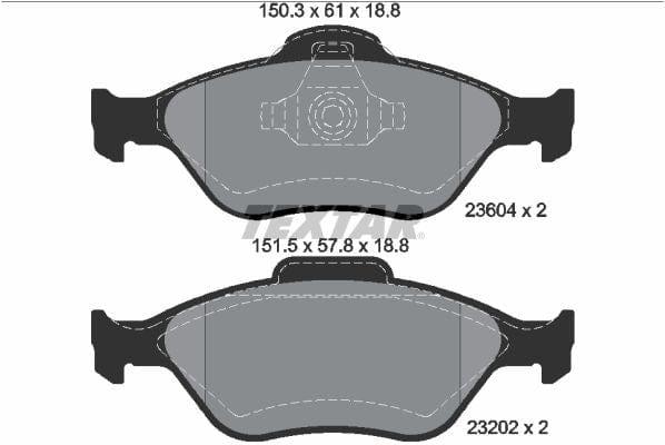 Textar Brake Pads Full Set Of 4 Front 2360406 - image 4
