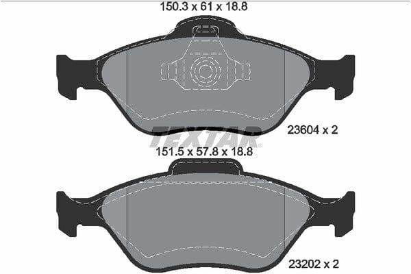 Textar Brake Pads Full Set Of 4 Front 2360406 - image 5