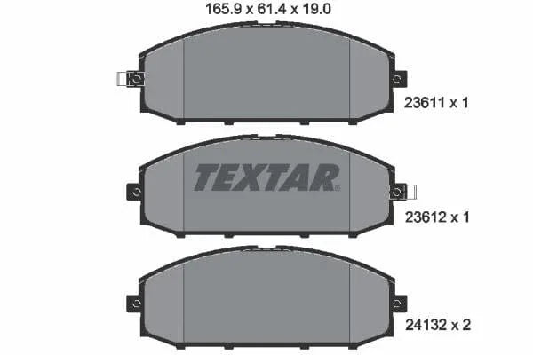 Textar Brake Pads Full Set Of 4 Front 2361101 - image 4