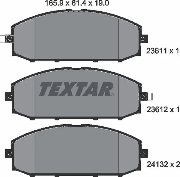 Textar Brake Pads Full Set Of 4 Front 2361101 - image 5