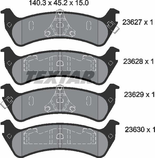 Textar Brake Pads Set Brake Pads Full Set Of 4 Rear 2362701 - image 5