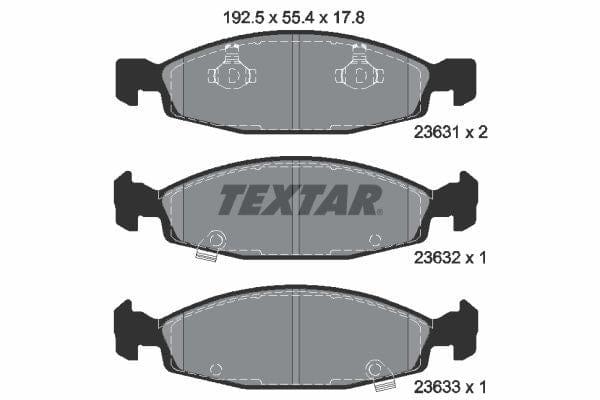 Textar Brake Pads Full Set Of 4 Front 2363101 - image 4