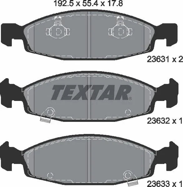 Textar Brake Pads Full Set Of 4 Front 2363101 - image 5