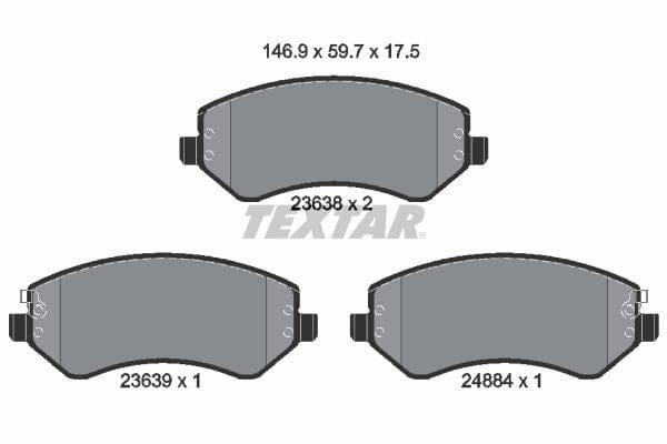 Textar Brake Pads Full Set Of 4 Front 2363801 - image 4