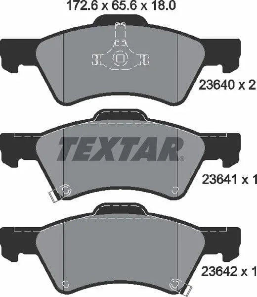 Textar Brake Pads Full Set Of 4 Front 2364001 - image 5