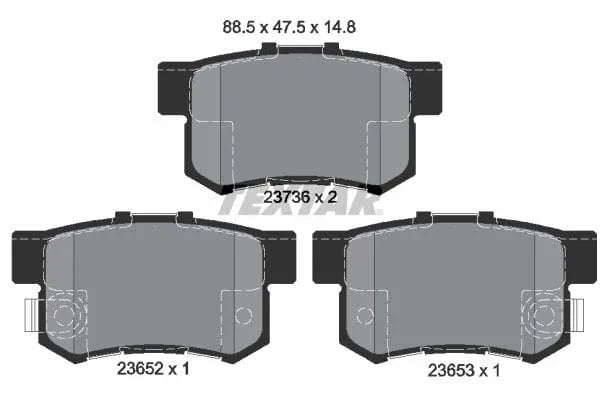 Textar Brake Pads Set Brake Pads Full Set Of 4 Rear 2365201 - image 4