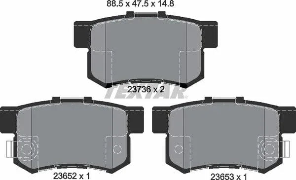 Textar Brake Pads Set Brake Pads Full Set Of 4 Rear 2365201 - image 5