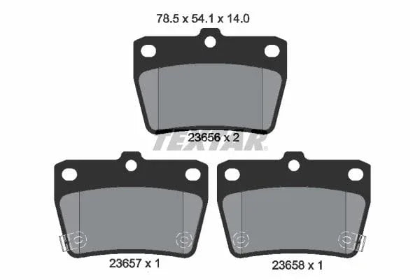 Textar Brake Pads Set Brake Pads Full Set Of 4 Rear 2365601 - image 4