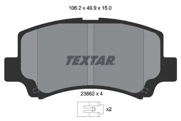 Textar Brake Pads Full Set Of 4 Front 2366201 - image 4