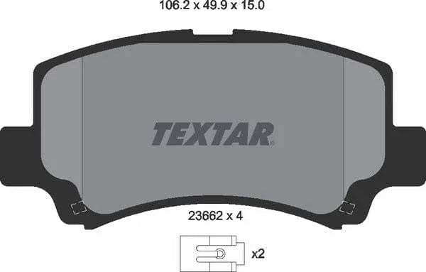 Textar Brake Pads Full Set Of 4 Front 2366201 - image 5