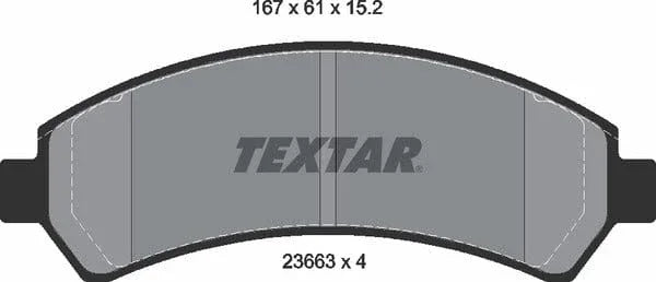 Textar Brake Pads Full Set Of 4 Front 2366301 - image 5