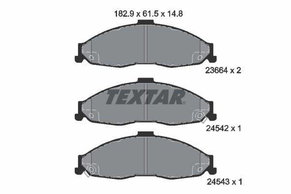 Textar Brake Pads Full Set Of 4 Front 2366401 - image 4