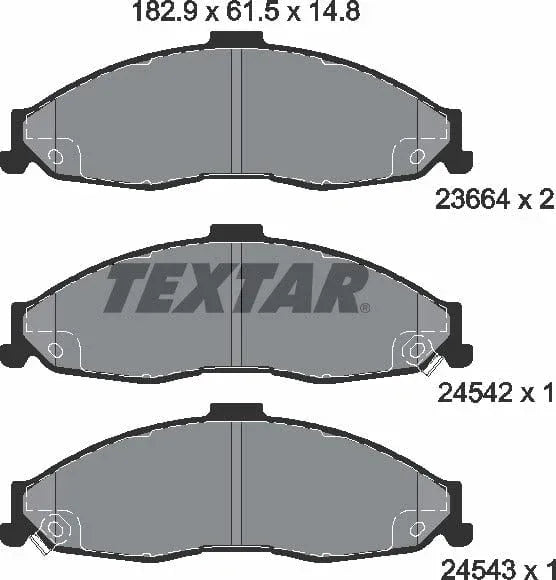 Textar Brake Pads Full Set Of 4 Front 2366401 - image 5