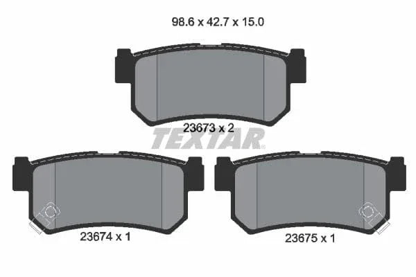 Textar Brake Pads Set Brake Pads Full Set Of 4 Rear 2367301 - image 4