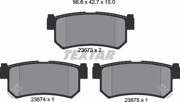 Textar Brake Pads Set Brake Pads Full Set Of 4 Rear 2367301 - image 5