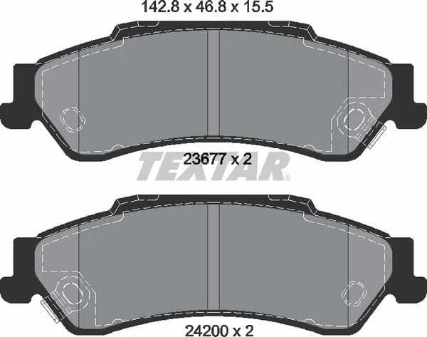 Textar Brake Pads Set Brake Pads Full Set Of 4 Rear 2367701 - image 5