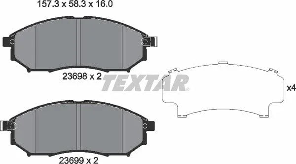 Textar Brake Pads Full Set Of 4 Front 2369801 - image 5