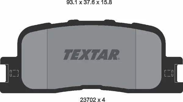 Textar Brake Pads Set Brake Pads Full Set Of 4 Rear 2370201 - image 5