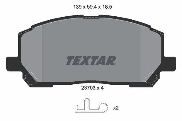 Textar Brake Pads Full Set Of 4 Front 2370301 - image 4