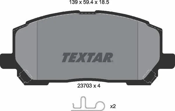 Textar Brake Pads Full Set Of 4 Front 2370301 - image 5