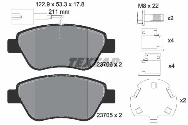 Textar Brake Pads Full Set Of 4 Front 2370601 - image 4