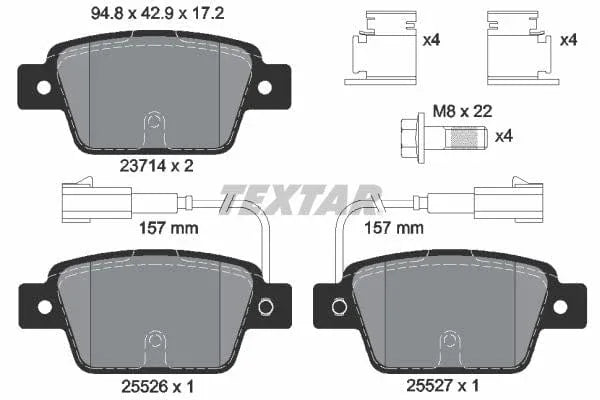 Textar Brake Pads Set Brake Pads Full Set Of 4 Rear 2371403 - image 4