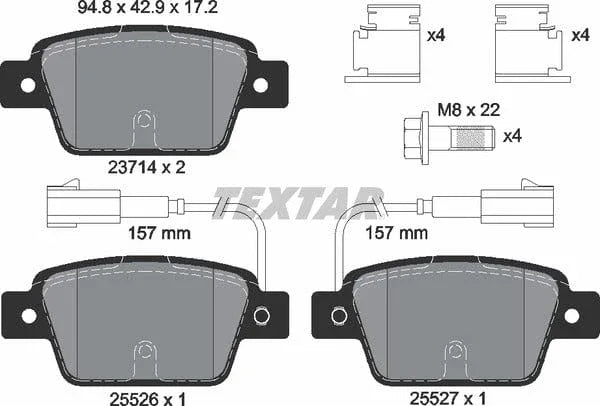 Textar Brake Pads Set Brake Pads Full Set Of 4 Rear 2371403 - image 5