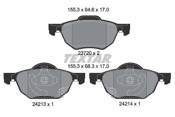 Textar Brake Pads Full Set Of 4 Front 2372001 - image 4