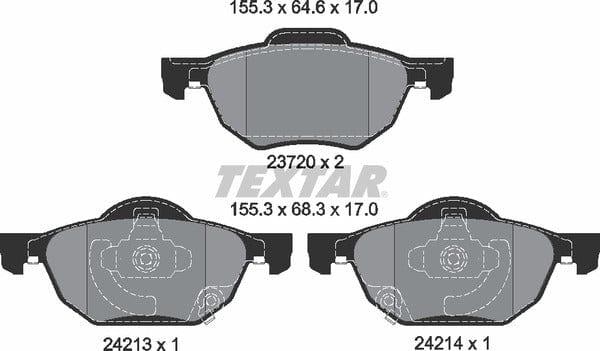 Textar Brake Pads Full Set Of 4 Front 2372001 - image 5