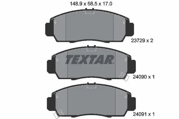 Textar Brake Pads Full Set Of 4 Front 2372901 - image 4