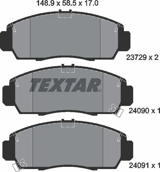 Textar Brake Pads Full Set Of 4 Front 2372901 - image 5