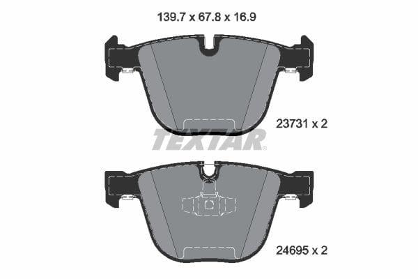Textar Brake Pads Set Brake Pads Full Set Of 4 Rear 2373101 - image 4