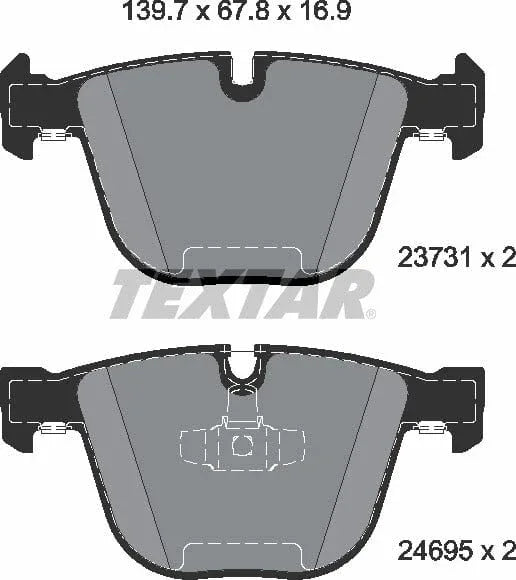 Textar Brake Pads Set Brake Pads Full Set Of 4 Rear 2373101 - image 5