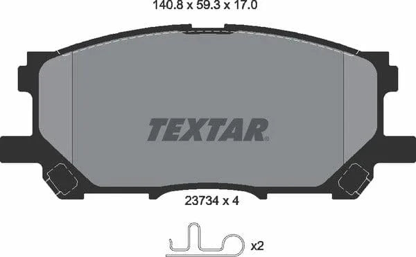 Textar Brake Pads Full Set Of 4 Front 2373401 - image 5