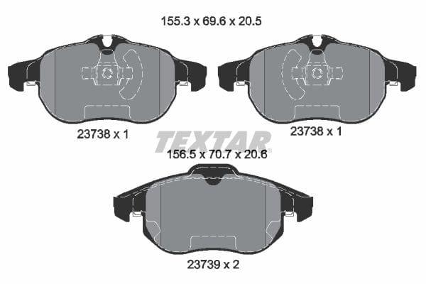 Textar Brake Pads Full Set Of 4 Front 2373807 - image 4