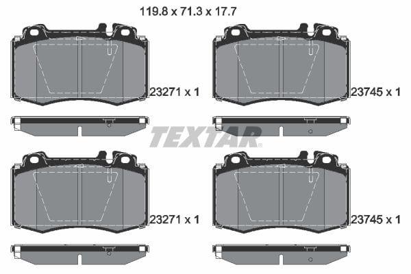 Textar Brake Pads Full Set Of 4 Front 2374502 - image 4
