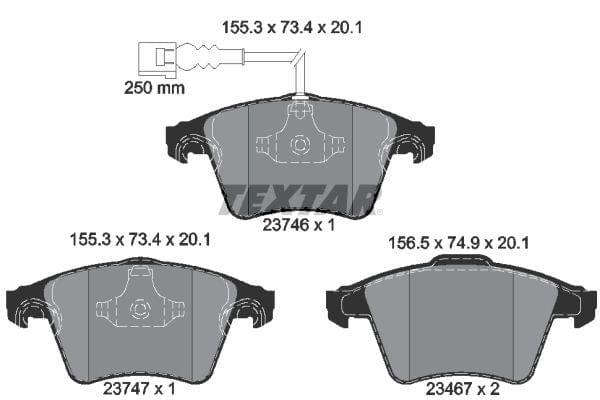 Textar Brake Pads Full Set Of 4 Front 2374602 - image 4