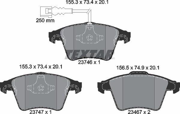 Textar Brake Pads Full Set Of 4 Front 2374602 - image 5