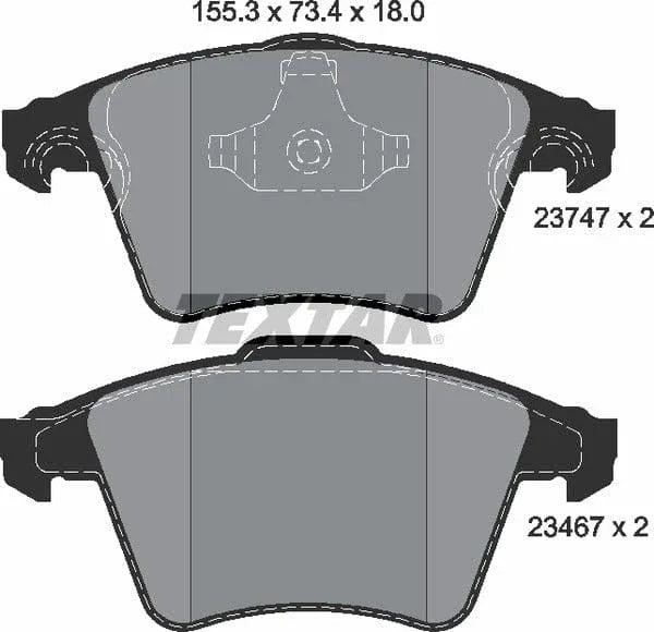 Textar Brake Pads Full Set Of 4 Front 2374701 - image 5